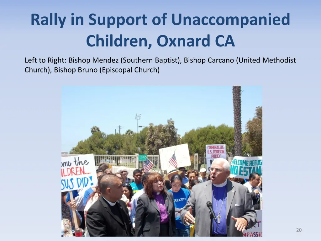 rally in support of unaccompanied children oxnard