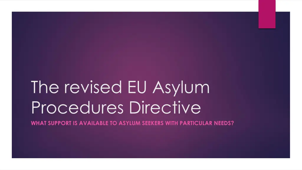 the revised eu asylum procedures directive what