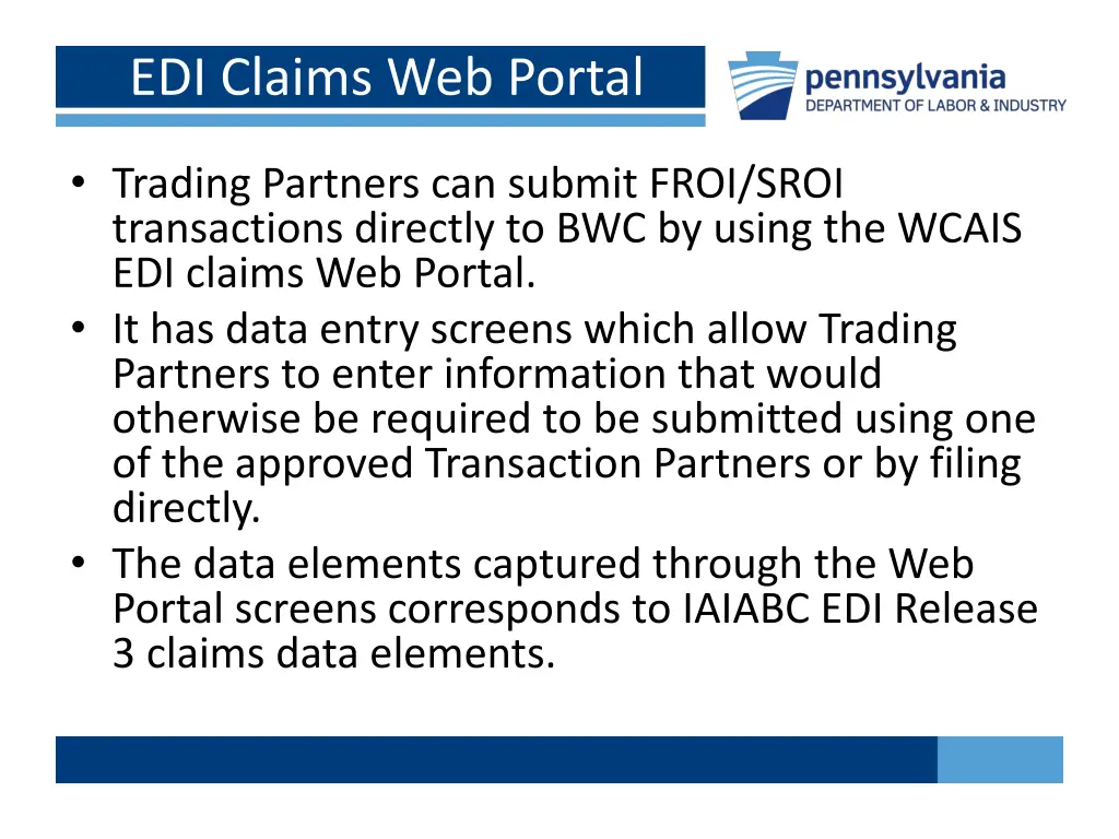 edi claims web portal