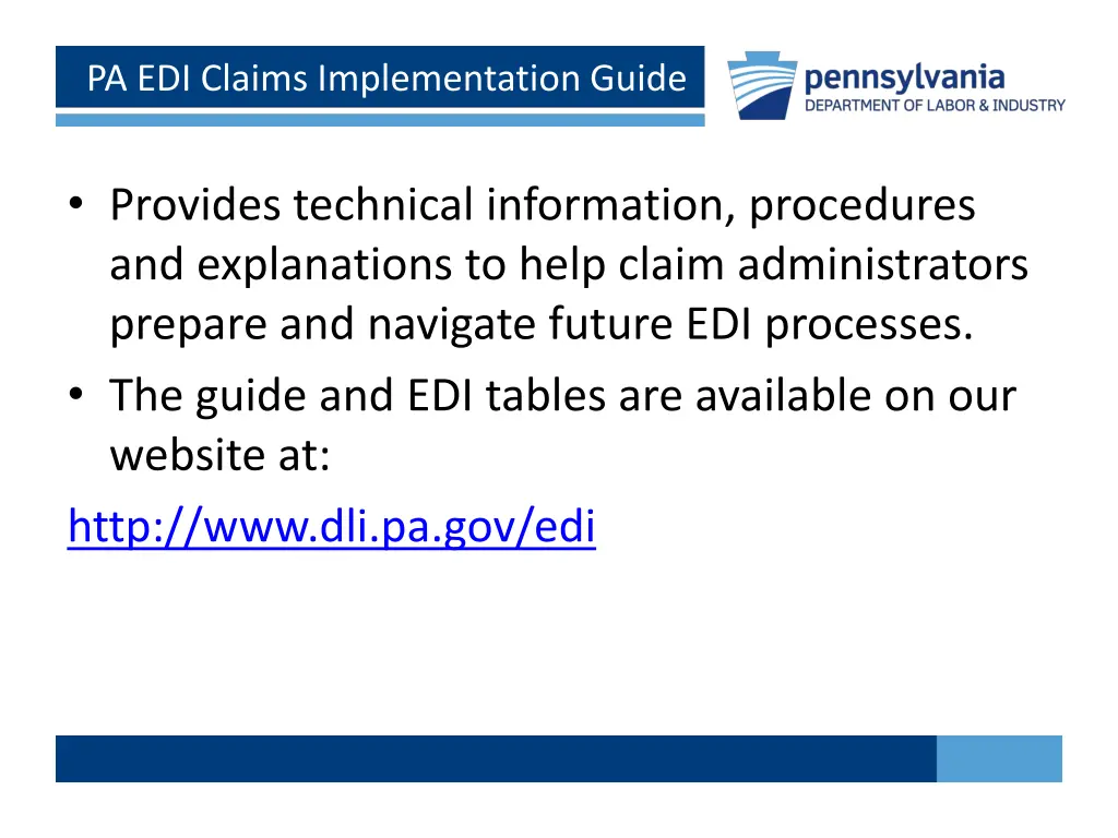 pa edi claims implementation guide