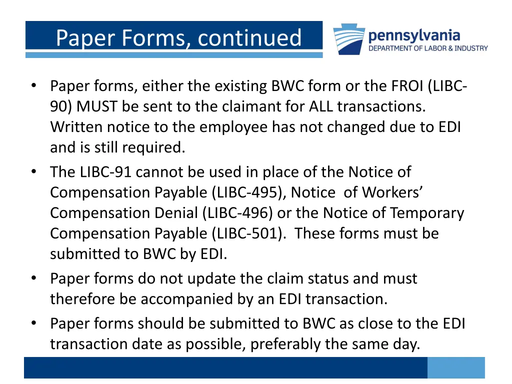 paper forms continued