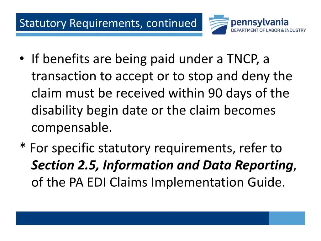 statutory requirements continued