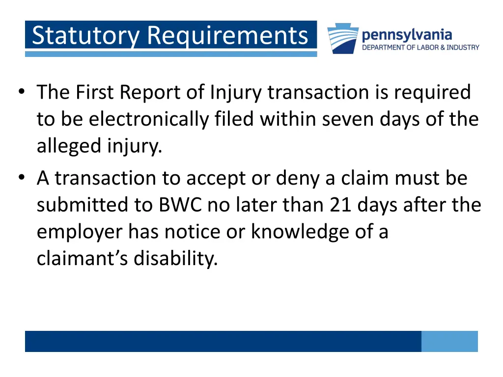 statutory requirements
