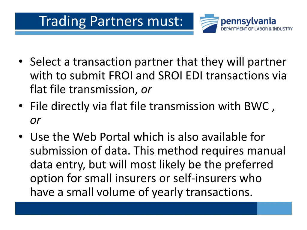 trading partners must