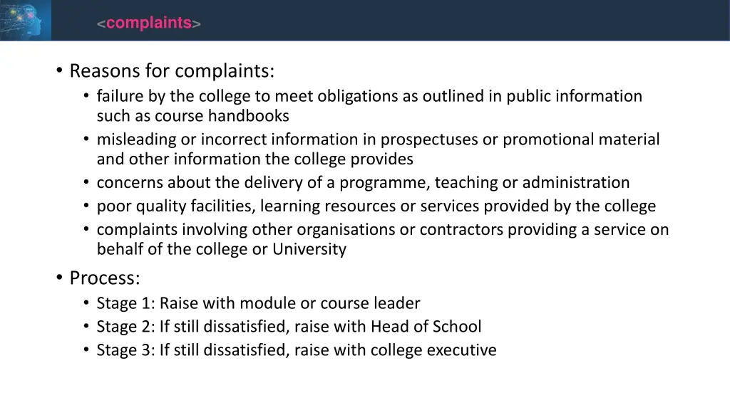 complaints