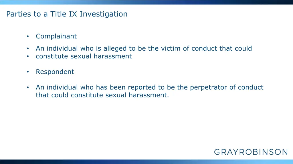 parties to a title ix investigation