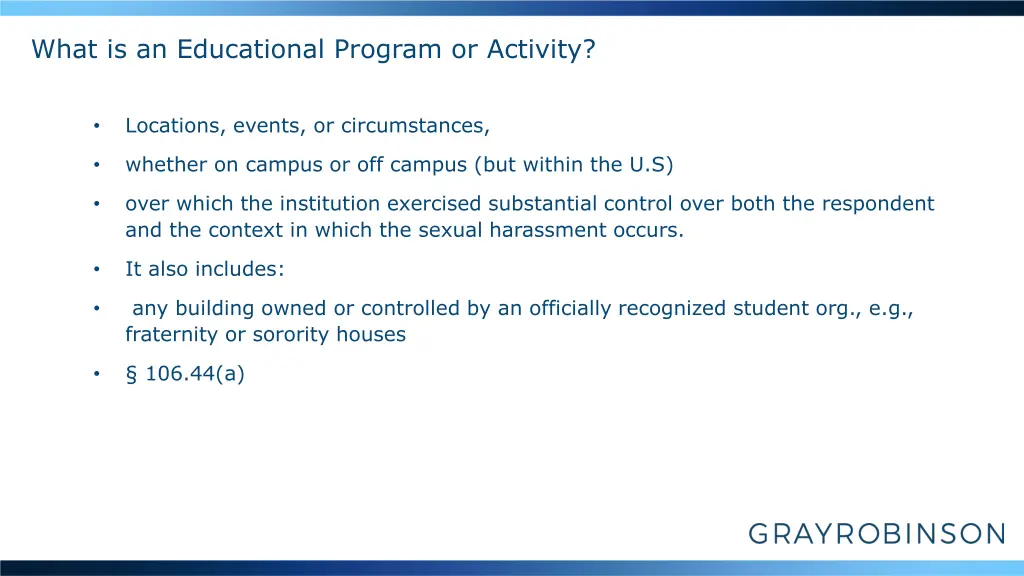 what is an educational program or activity