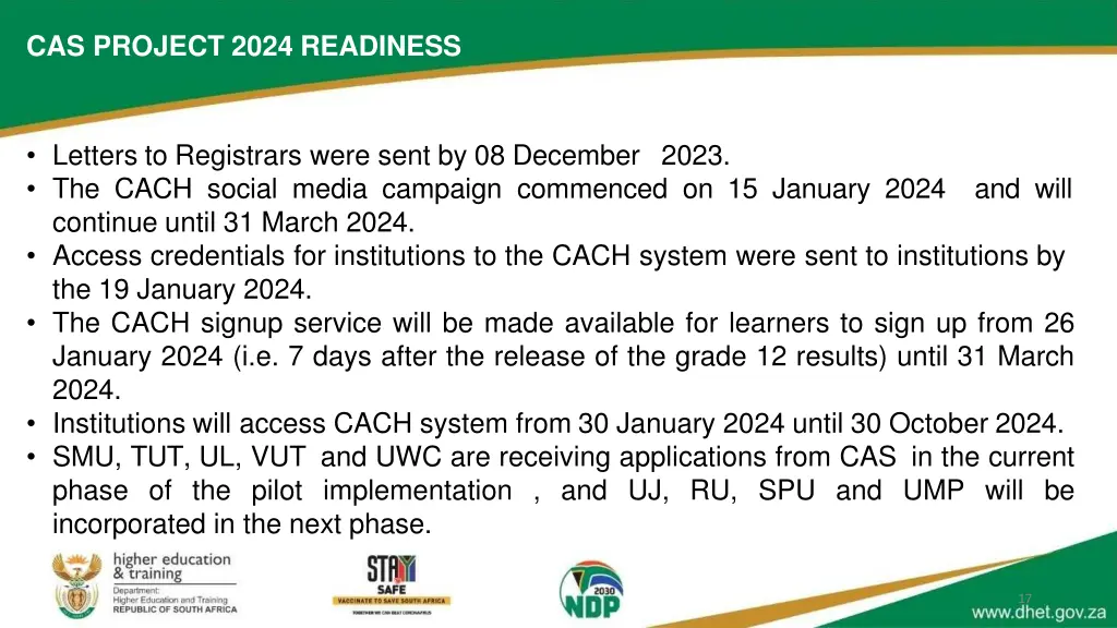 cas project 2024 readiness