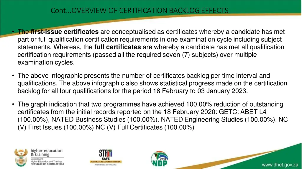 cont overview of certification backlog effects 1