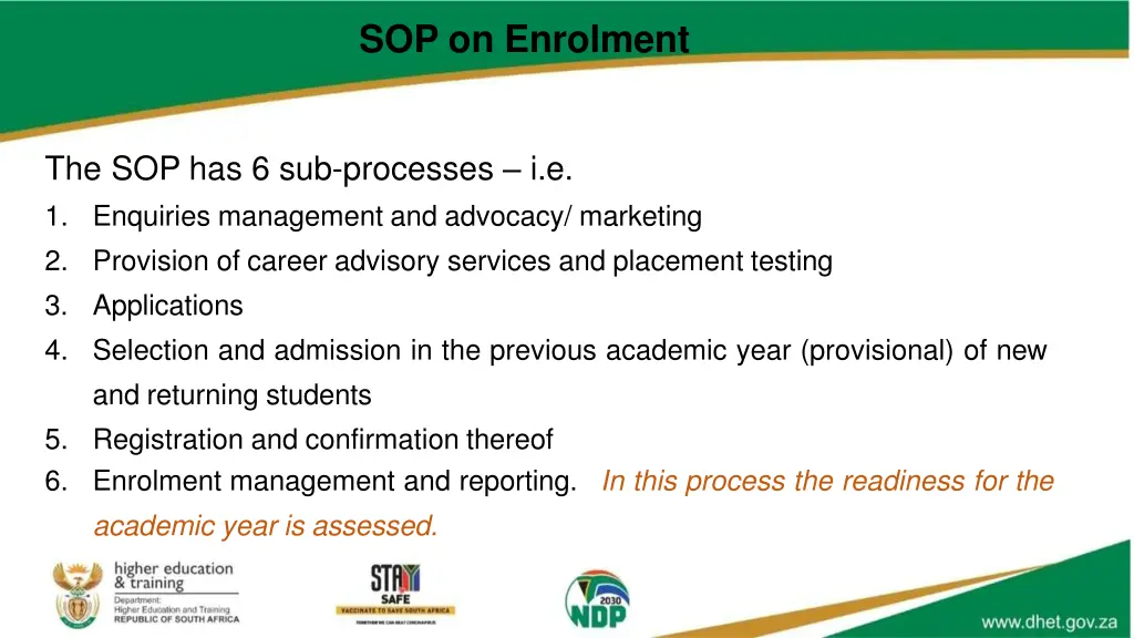 sop on enrolment