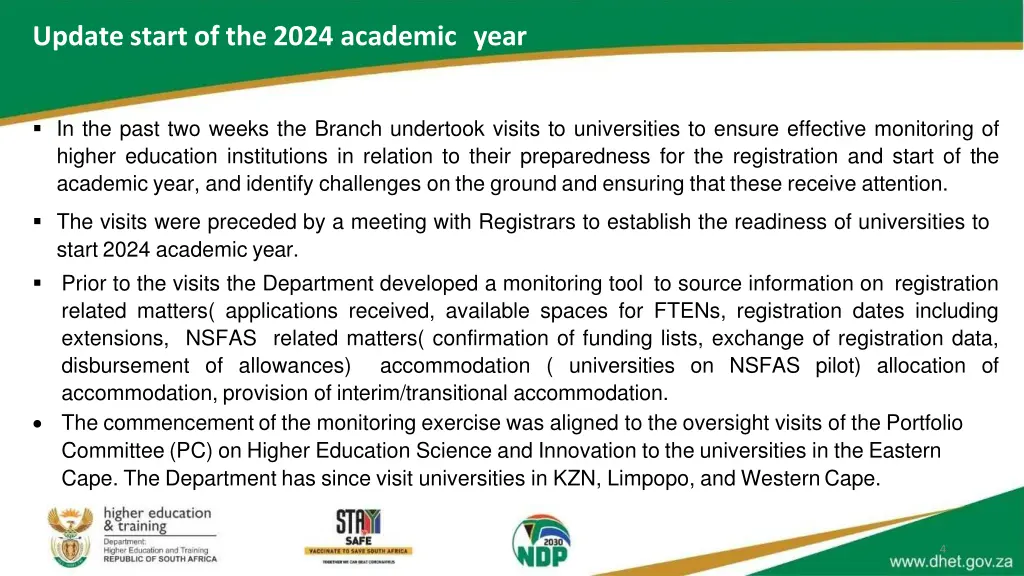 update start of the 2024 academic year