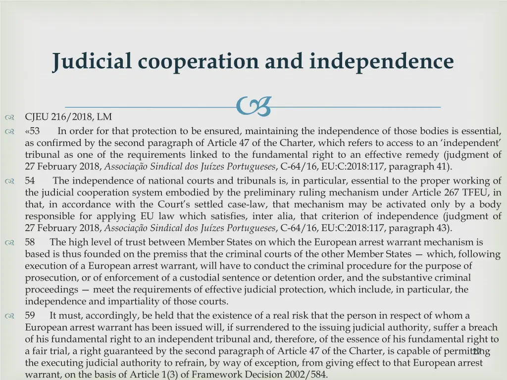 judicial cooperation and independence