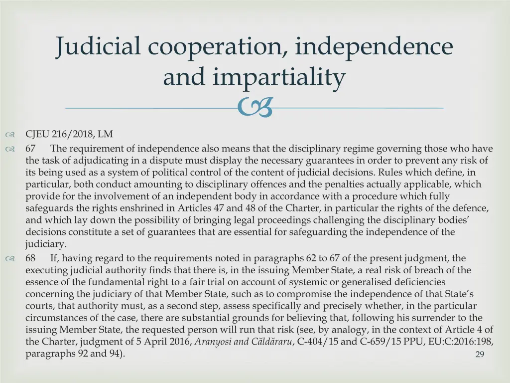 judicial cooperation independence and impartiality 1