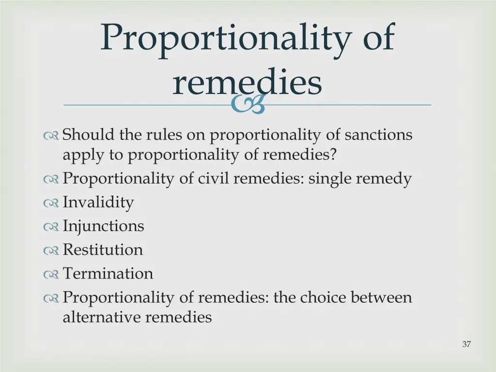 proportionality of remedies