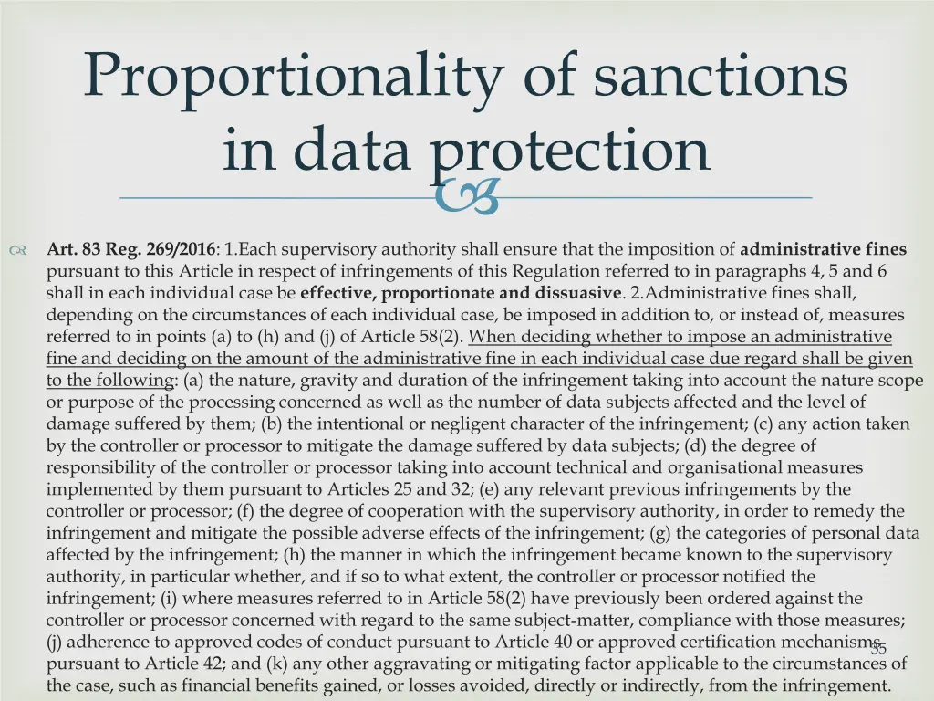proportionality of sanctions in data protection