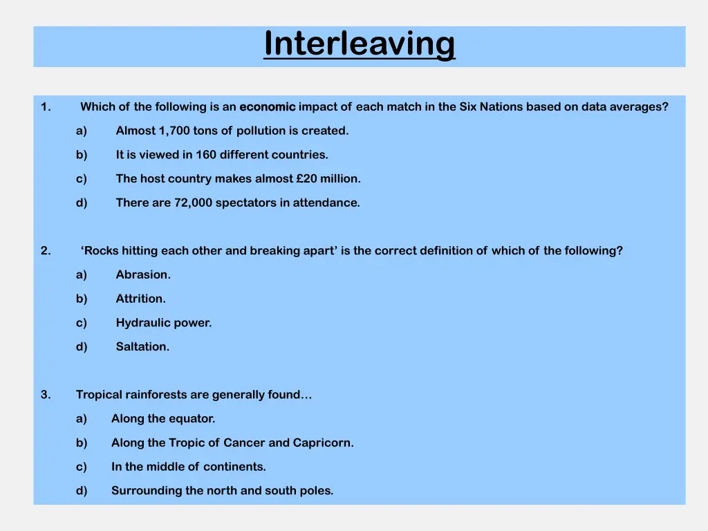 interleaving
