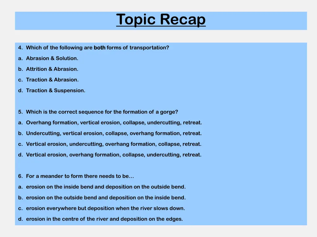 topic recap