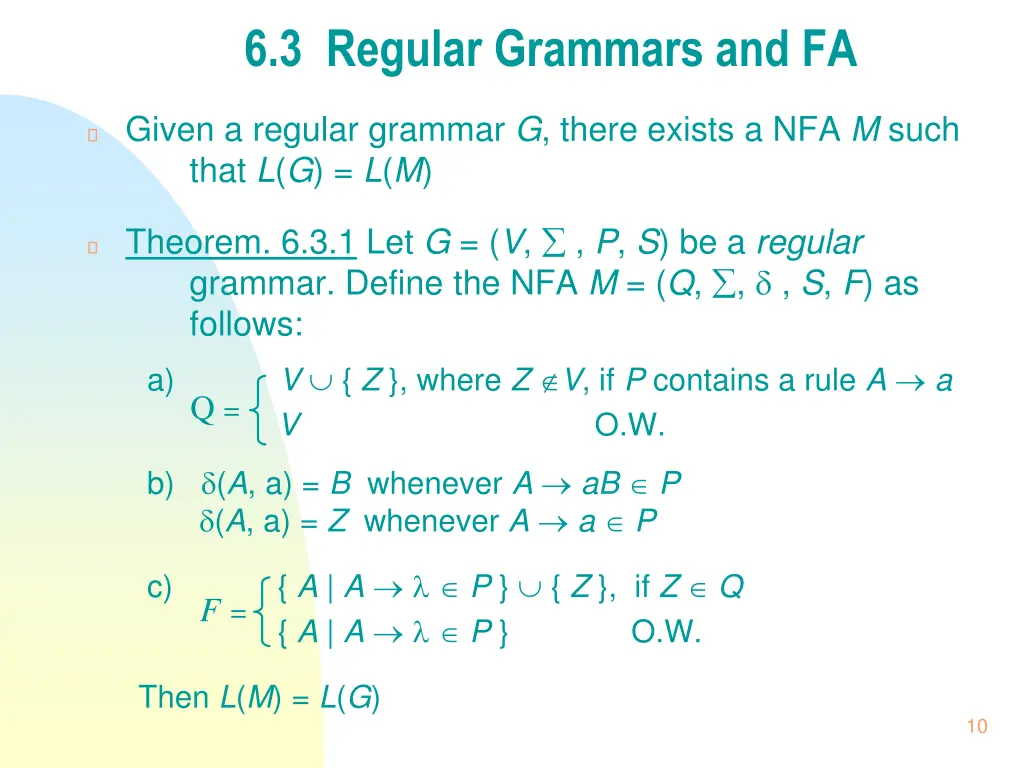 6 3 regular grammars and fa
