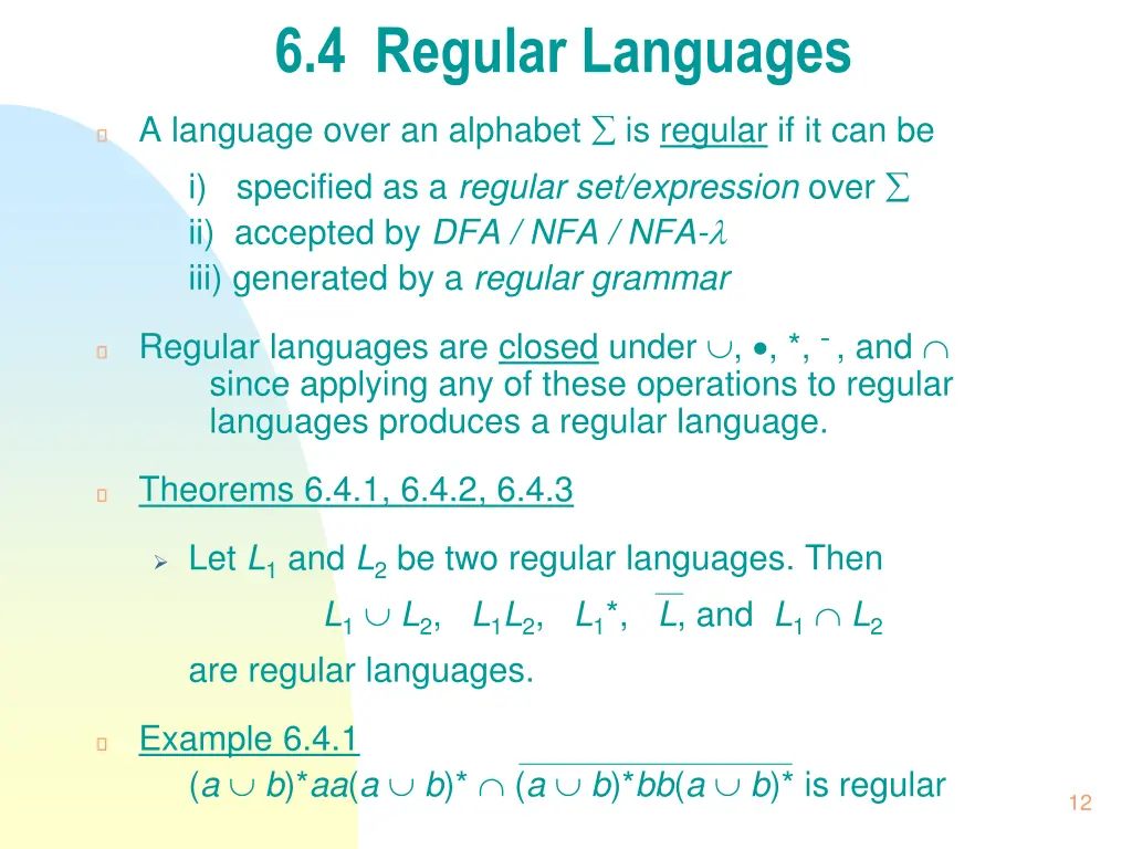 6 4 regular languages