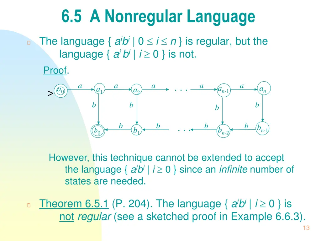 6 5 a nonregular language