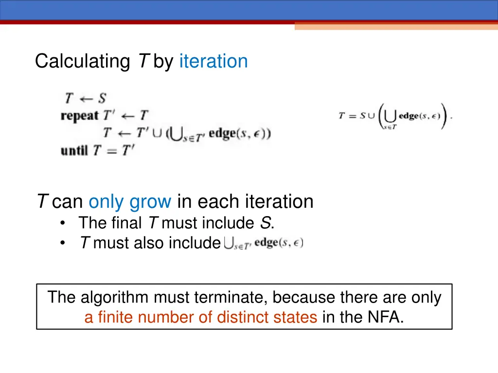 calculating t by iteration