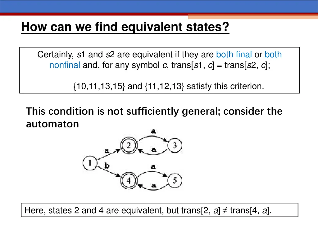 how can we find equivalent states
