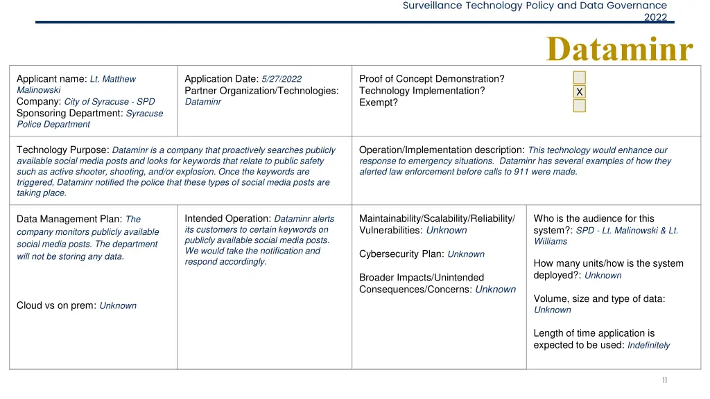 surveillance technology policy and data governance 10