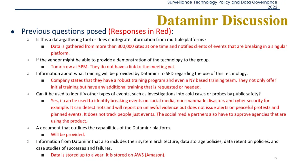 surveillance technology policy and data