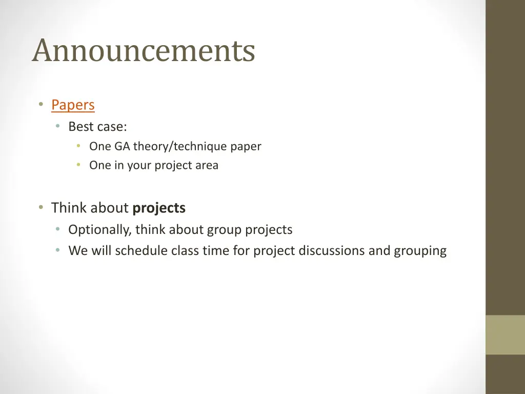 announcements