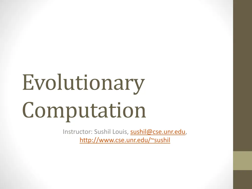 evolutionary computation