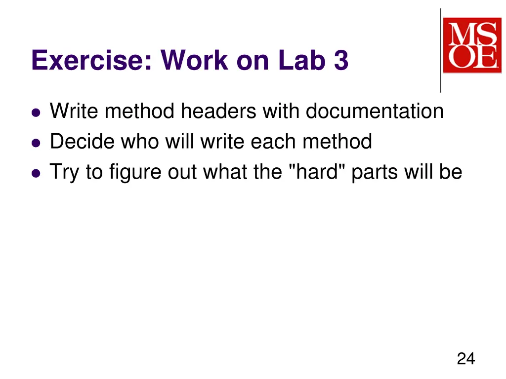 exercise work on lab 3