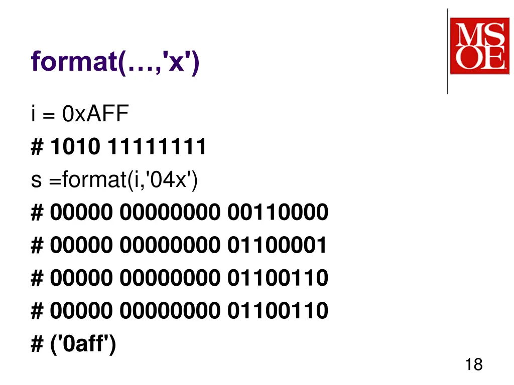 format x