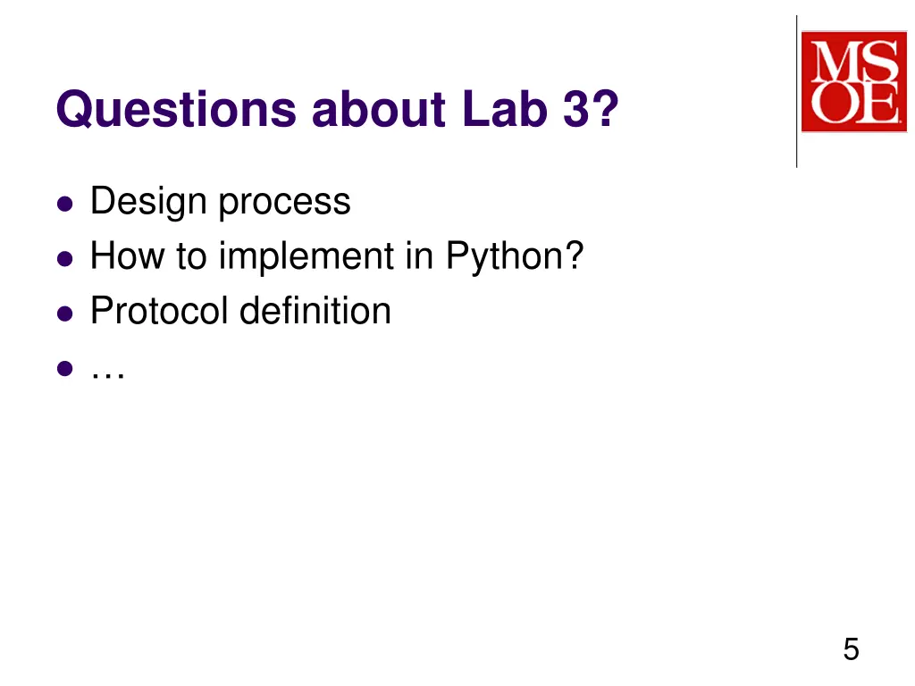 questions about lab 3
