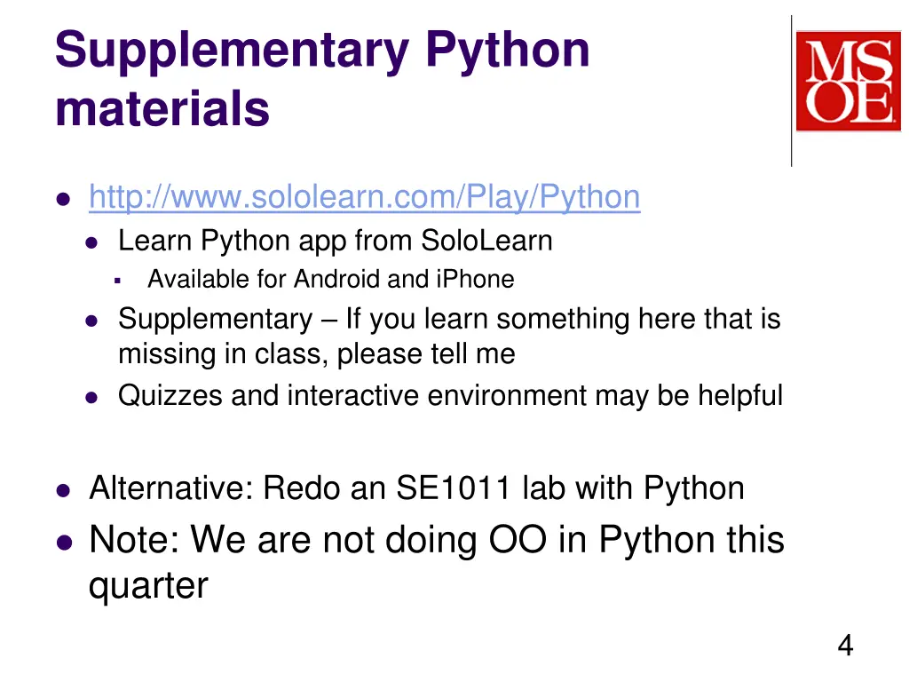 supplementary python materials