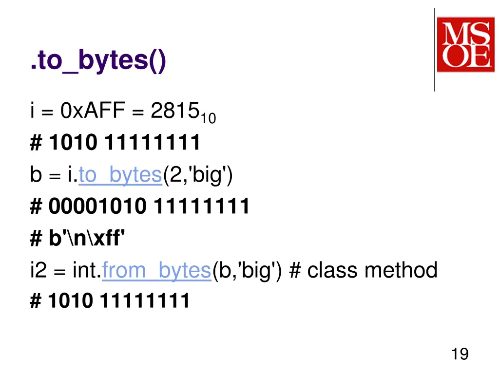 to bytes