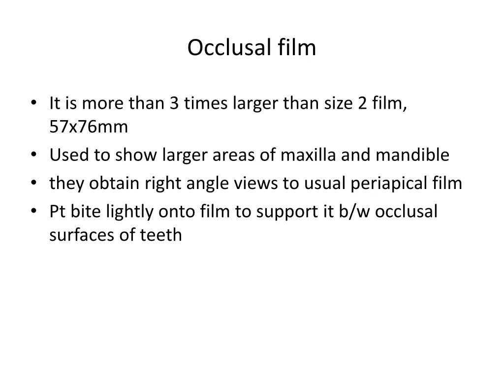occlusal film