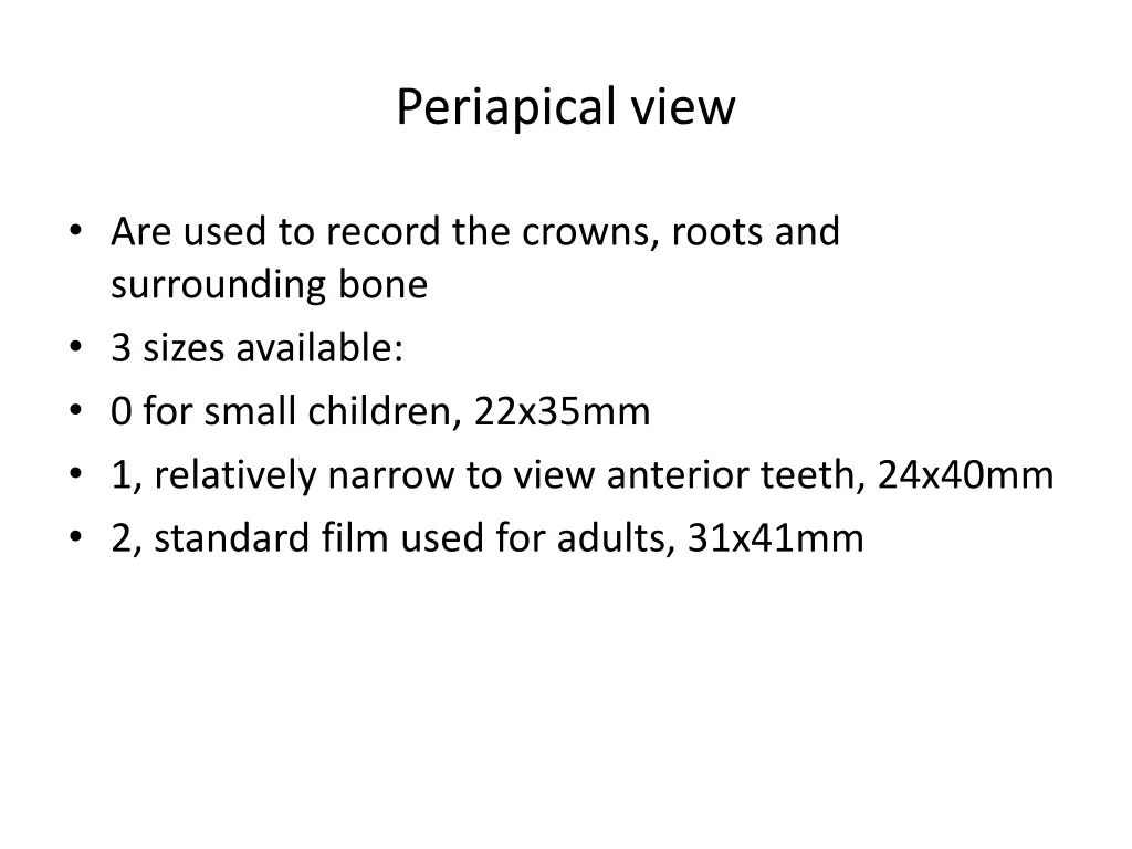 periapical view