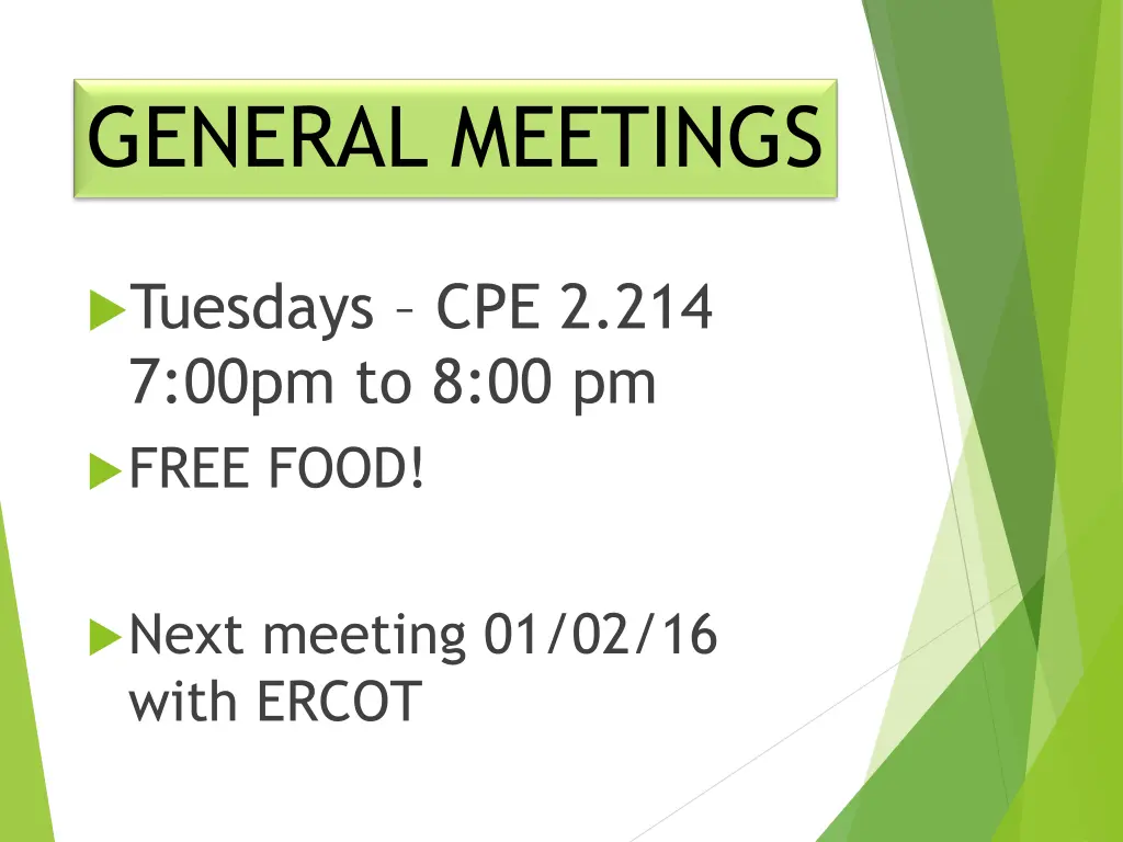 general meetings