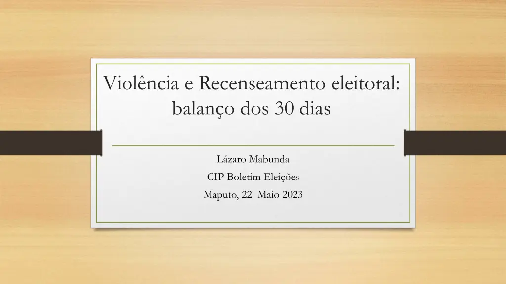 viol ncia e recenseamento eleitoral balan