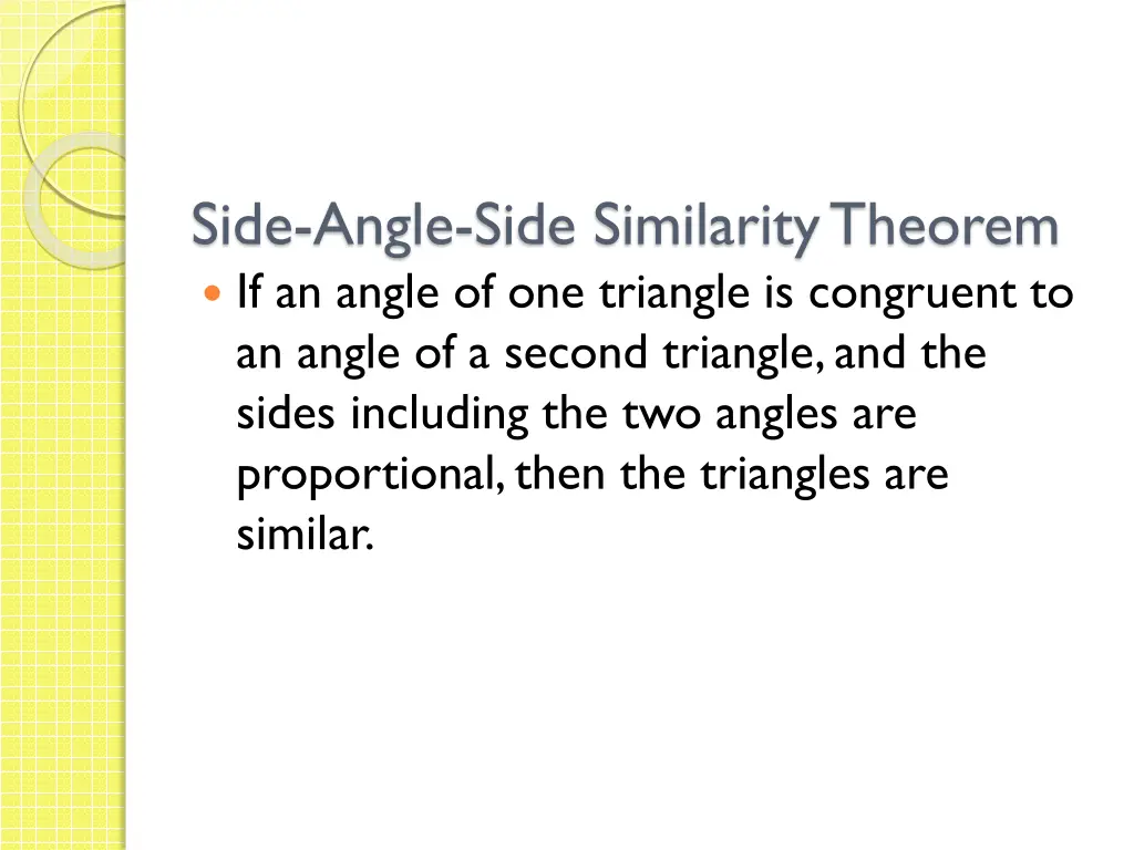 side angle side similarity theorem if an angle