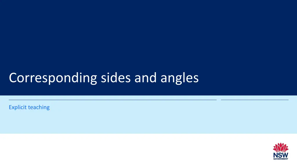 corresponding sides and angles
