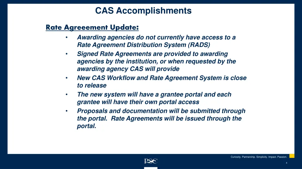 cas accomplishments