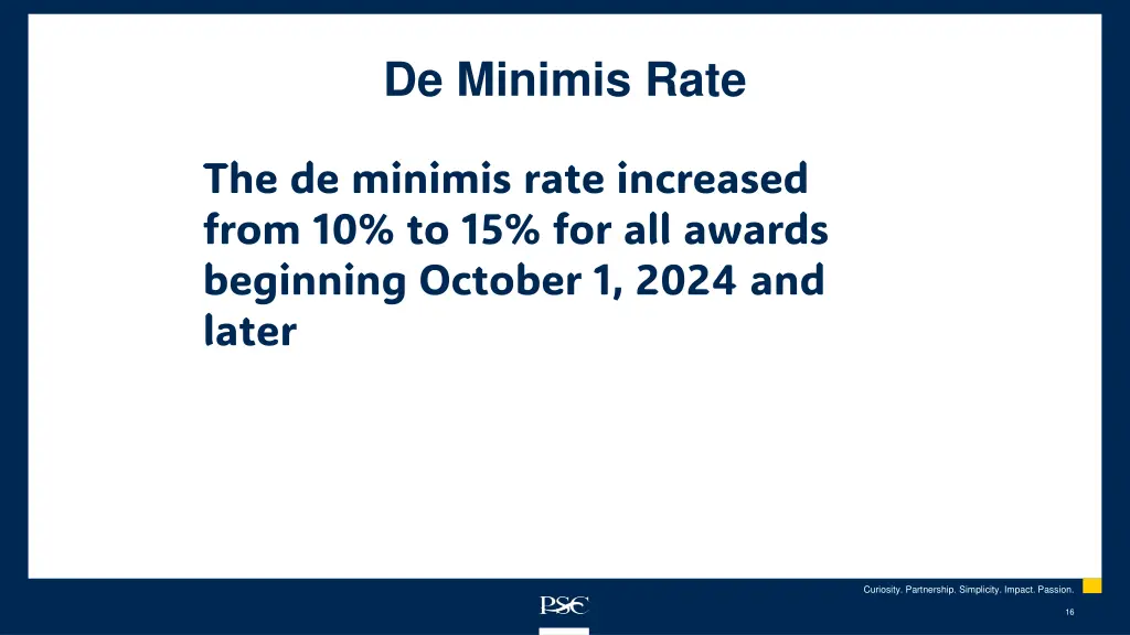 de minimis rate