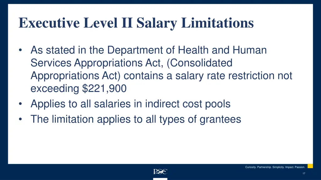 executive level ii salary limitations