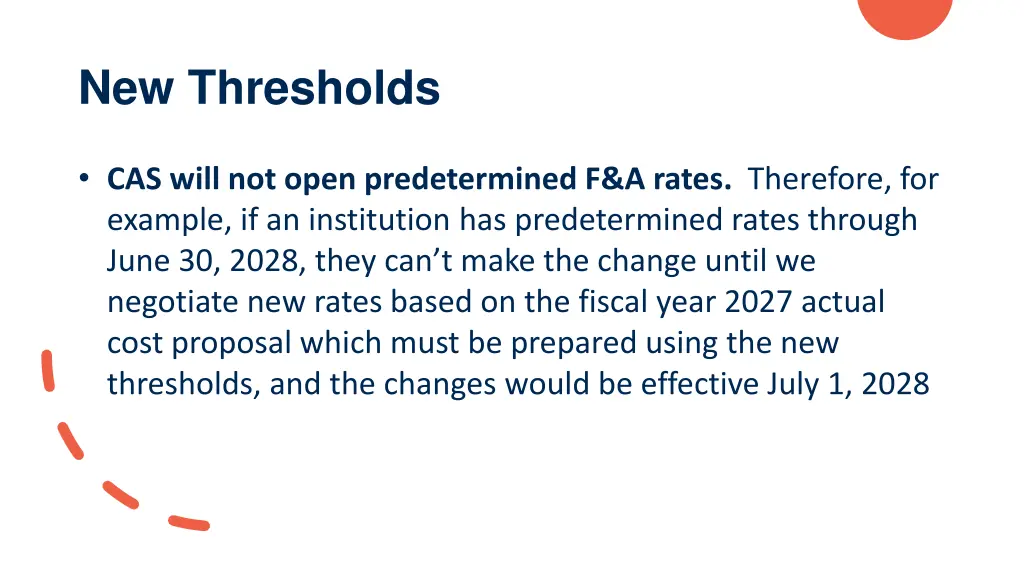 new thresholds