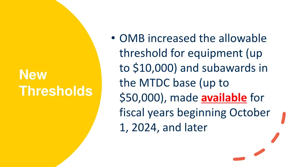 omb increased the allowable threshold