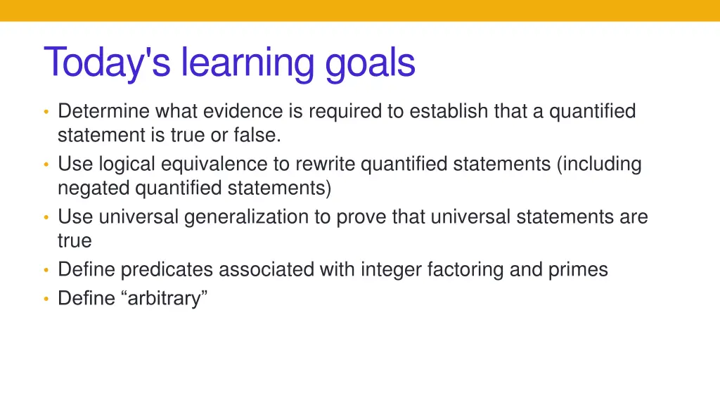 today s learning goals