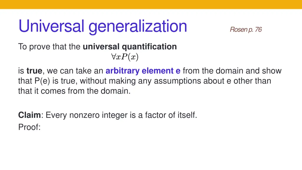 universal generalization