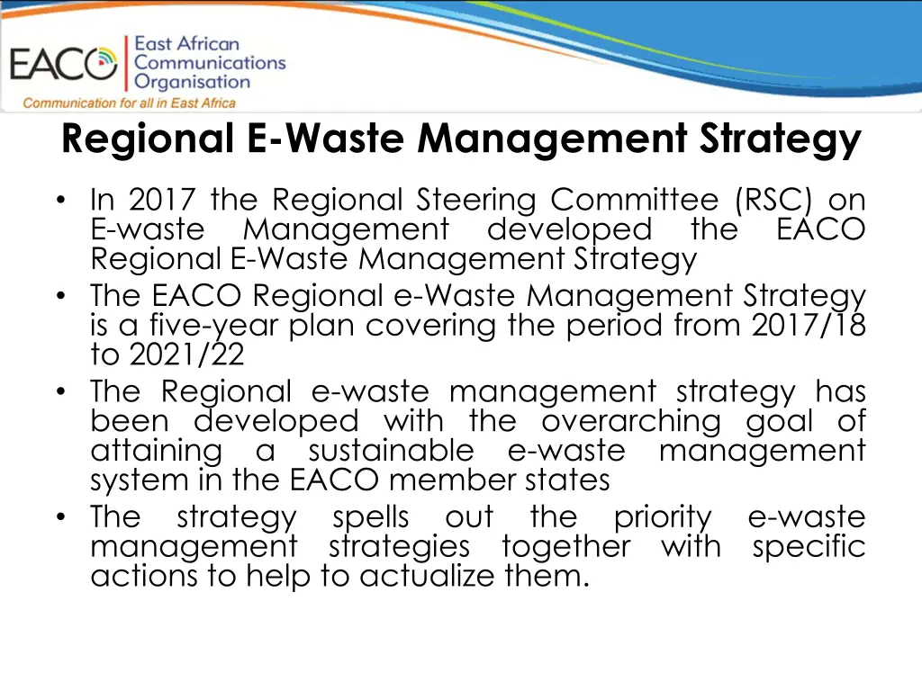 regional e waste management strategy
