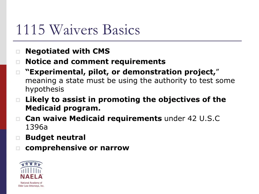 1115 waivers basics